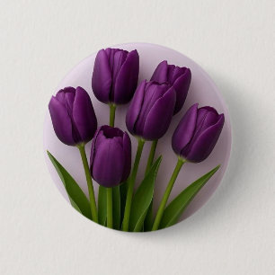 Purple tulip brooch button