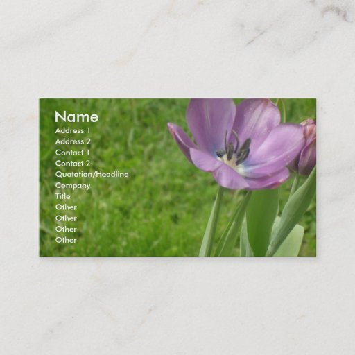 Customizable Purple Tulip Business Card