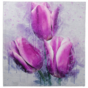 Purple Tulip Dinner Napkin