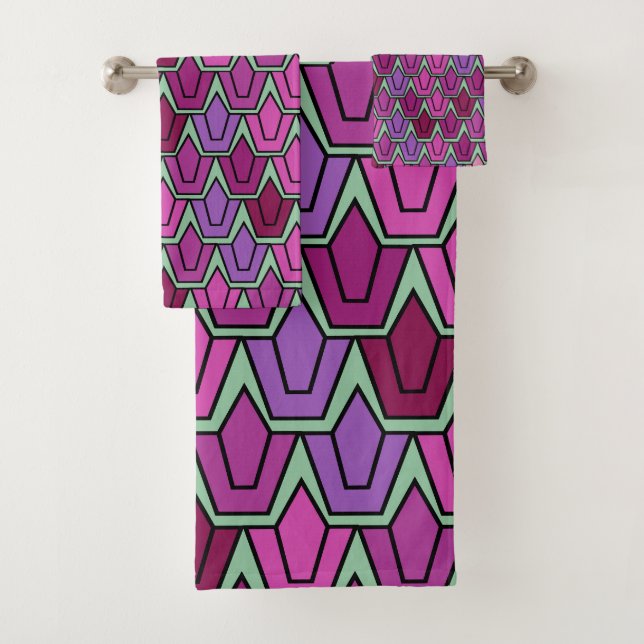 Purple Tulip Field  Bath Towel Set (Insitu)