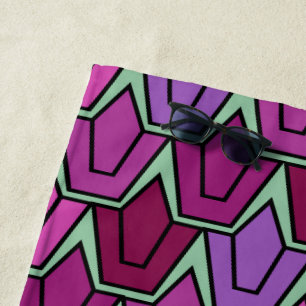 Purple Tulip Field Beach Towel