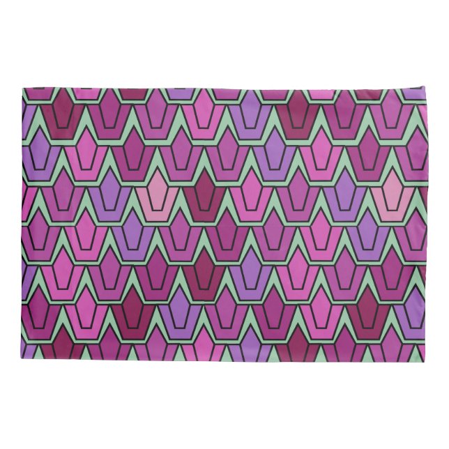 Purple Tulip Field  Pillow Case (Back)