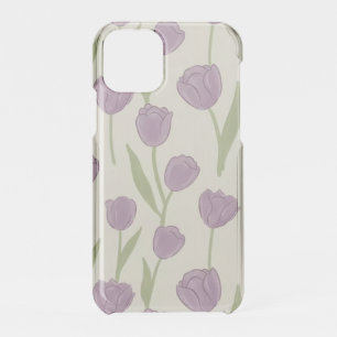 Purple Tulip Floral Pattern iPhone Cover