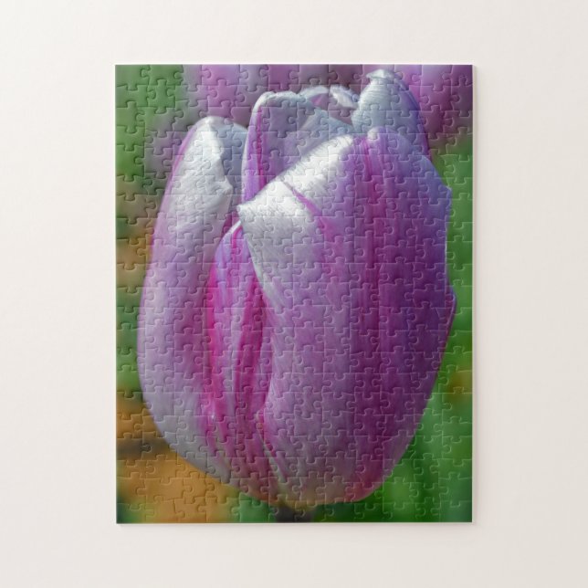 Purple Tulip Flower Art Puzzle (Vertical)