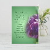 Purple Tulip Flower Bridal Shower Invitation (Standing Front)