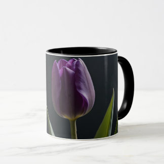 Purple tulip flower digital art mug