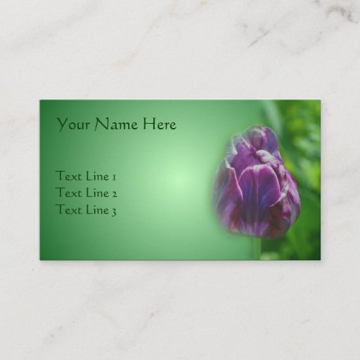 Customizable Purple Tulip Flower Nature Business Card