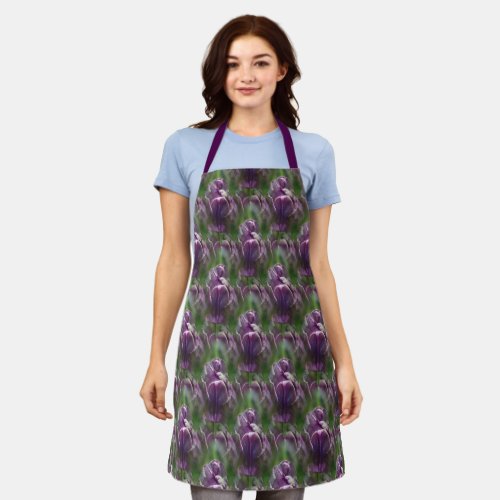 Purple Tulip Flower Nature Pattern  Apron