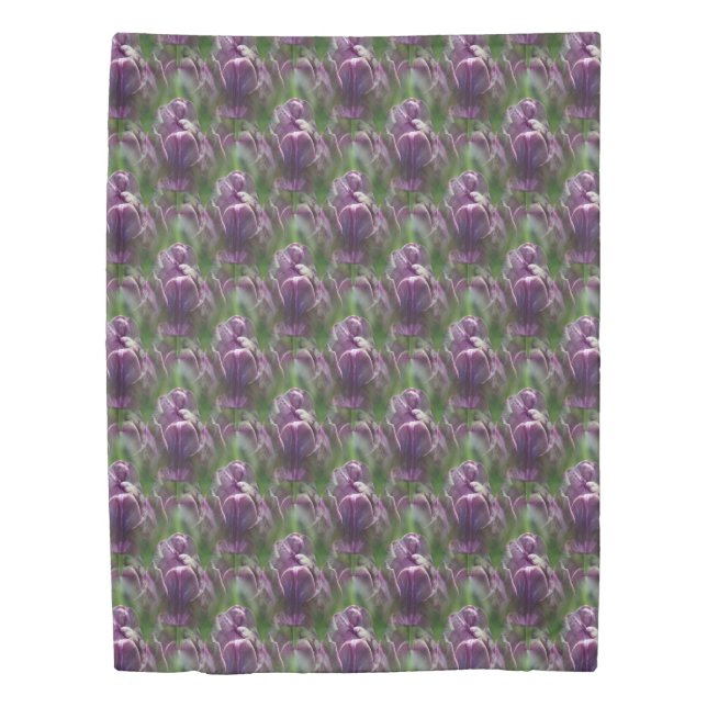 Purple Tulip Flower Nature Pattern Duvet Cover (Front)