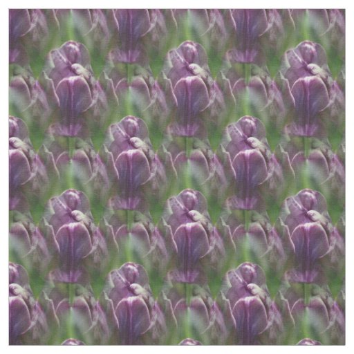 Purple Tulip Flower Nature Pattern Fabric