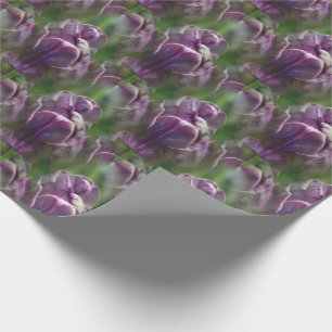 Purple Tulip Flower Nature Pattern Wrapping Paper