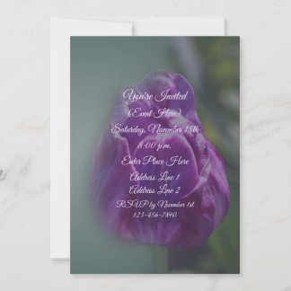 Purple Tulip Flower Party Invitation