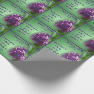 Purple Tulip Flower Wedding Personalized Wrapping Paper