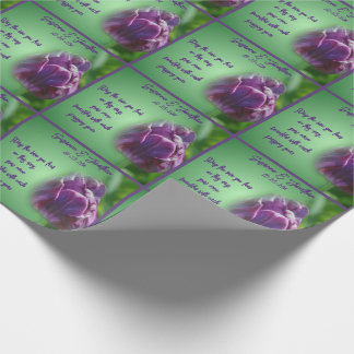 Purple Tulip Flower Wedding Personalized Wrapping Paper