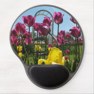 Purple Tulip Garden Gel Mousepad