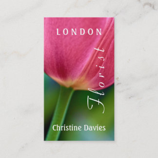 Purple tulip macro photograhy, florist business card