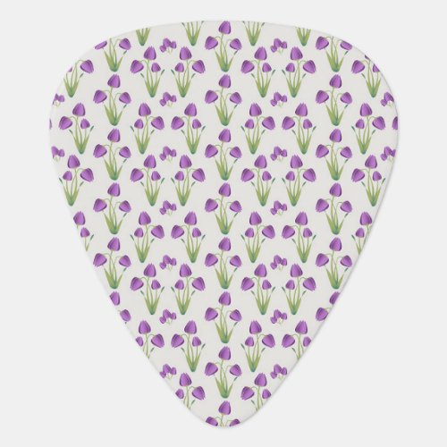 Purple Tulip Pattern Guitar Pick