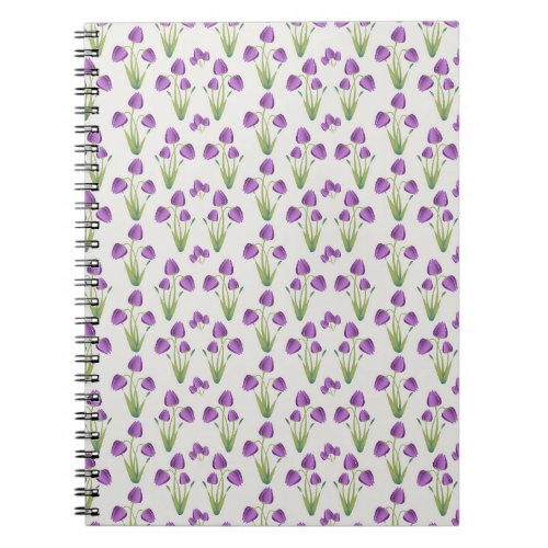 Purple Tulip Pattern Notebook