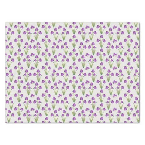 Purple Tulip Pattern Tissue Paper