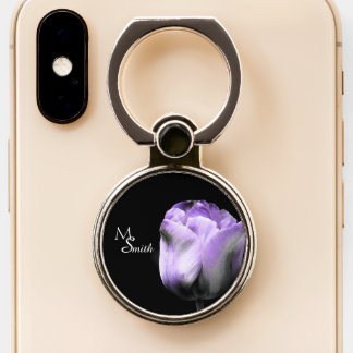 Purple Tulip *personalize* Phone Ring Stand