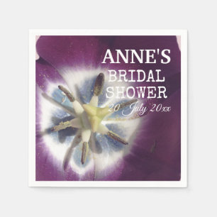 Purple Tulip Photo, Bridal Shower Paper Napkin