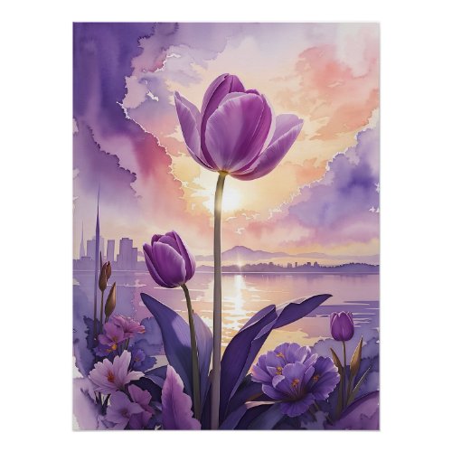 Purple Tulip Poster