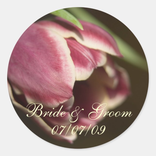 Purple Tulip • Save the Date Sticker (Front)