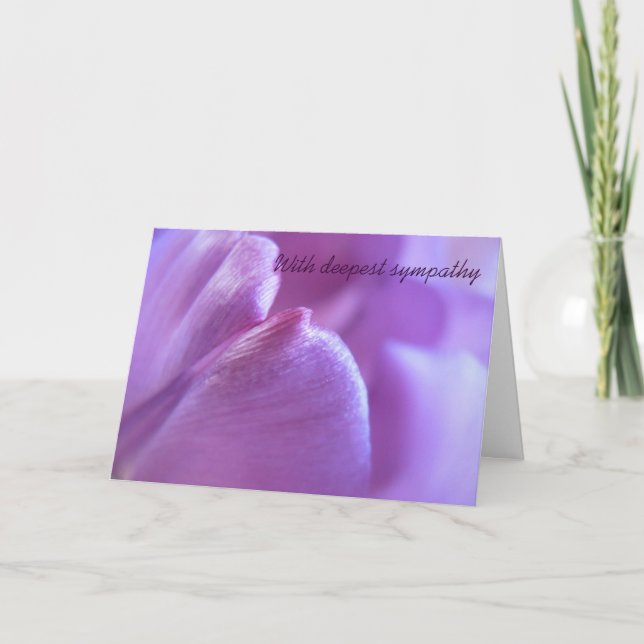 Purple Tulip Sympathy Card (Front)