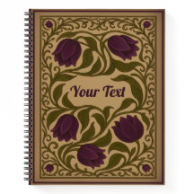 Purple tulip Vintage Floral Spiral Notebook
