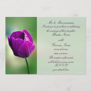 Purple Tulip Wedding Invitation