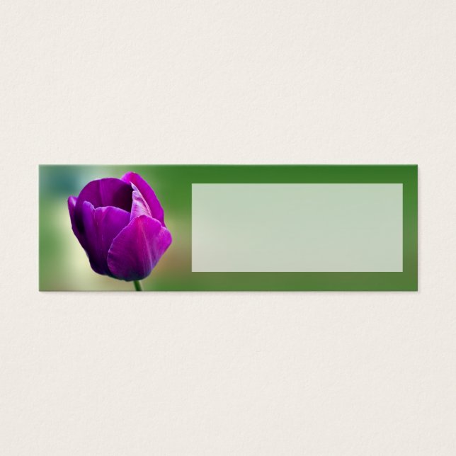 Purple Tulip Wedding Place Name Card (Front)