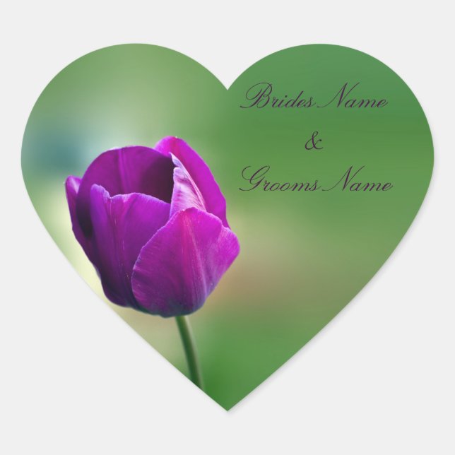 Purple Tulip Wedding Stickers (Front)
