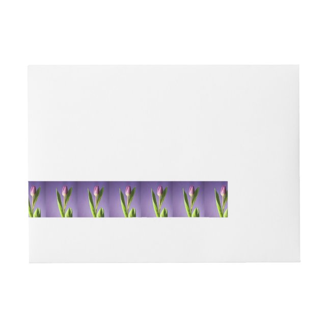 Purple tulip wrap around address label (Front)