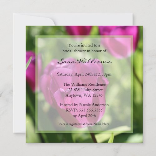 Purple Tulips Bridal Shower Invitations
