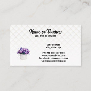 Purple tulips business card