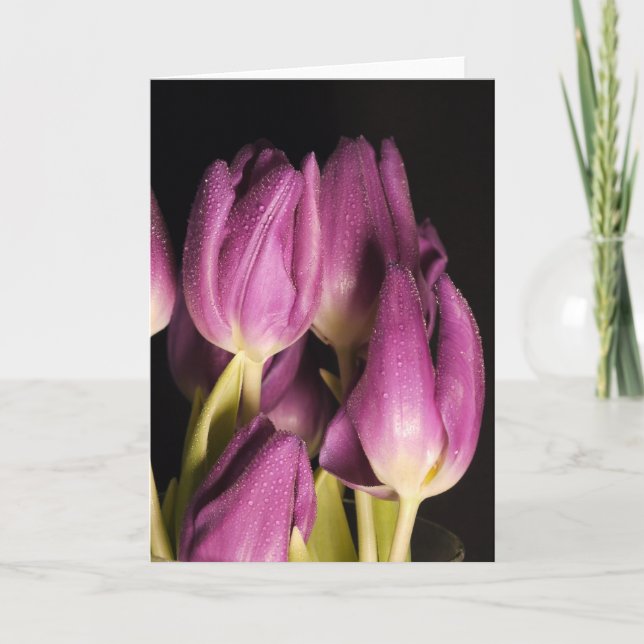 Purple Tulips  Card (Front)