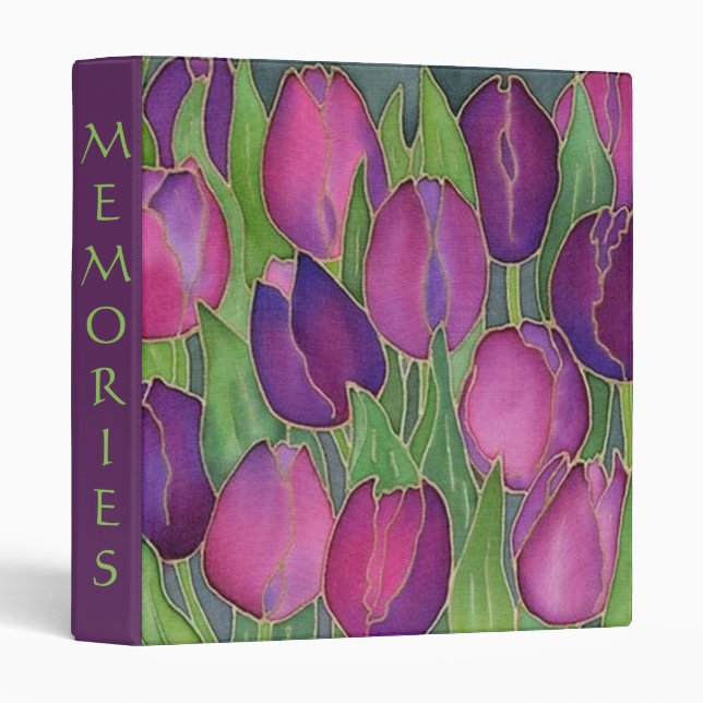 Purple Tulips Design Binder (Front/Spine)