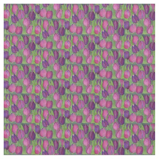 Purple Tulips Design Fabric