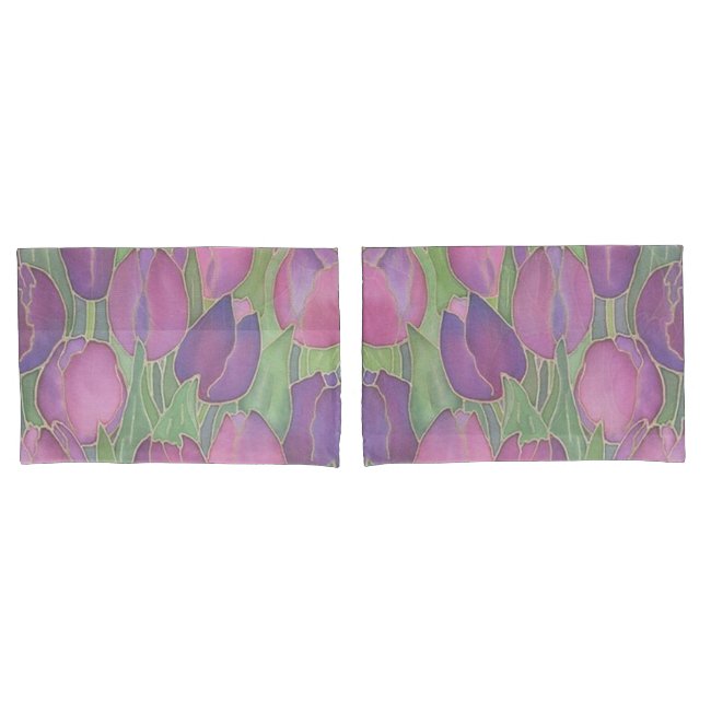 Purple Tulips Design Pillowcases