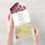 Purple Tulips Elegant Watercolor Hand-painted All In One Invitation