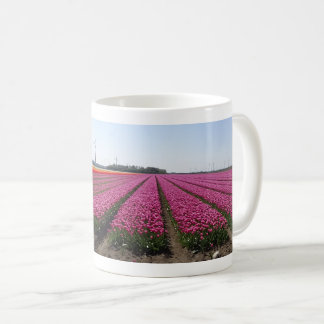 Purple Tulips Field Panoramic Coffee Mug