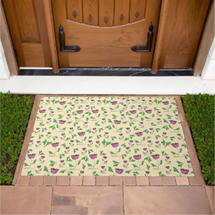 Purple tulips floral pattern doormat