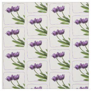 Purple Tulips Floral Photography Pattern Fabric