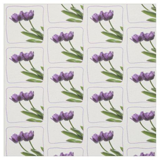 Purple Tulips Floral Photography Pattern Fabric