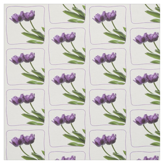 Purple Tulips Floral Photography Pattern Fabric (Swatch)