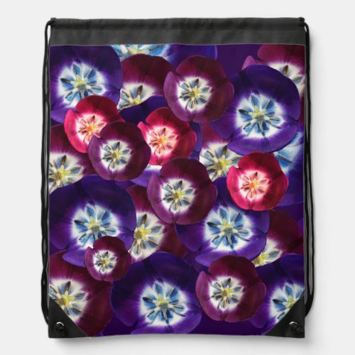 Purple Tulips  Gift Box Drawstring Bag