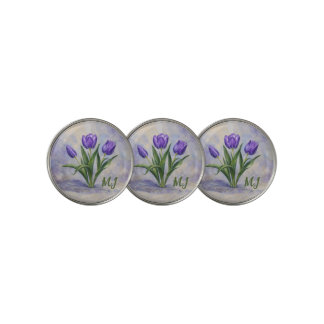 Purple Tulips Golf Ball Marker