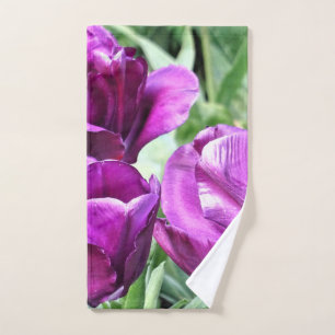 Purple Tulips Hand Towel