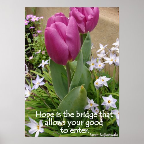 Purple Tulips Hope Floral Flowers Photo Poster