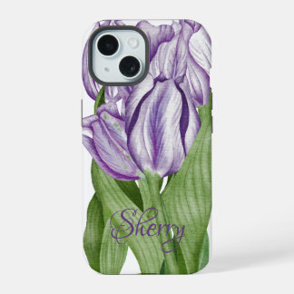 Purple Tulips in Time for Spring iPhone 15 Case